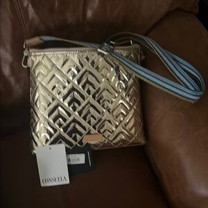 Consuela Gold Crossbody Bag